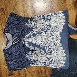 Womens Adele & May raised floral print top size L